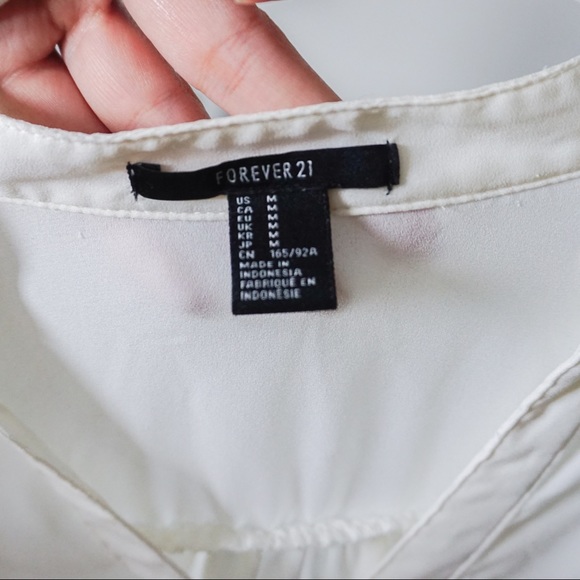 White Flutter Sleeve Button Down Blouse - Picture 6 of 6